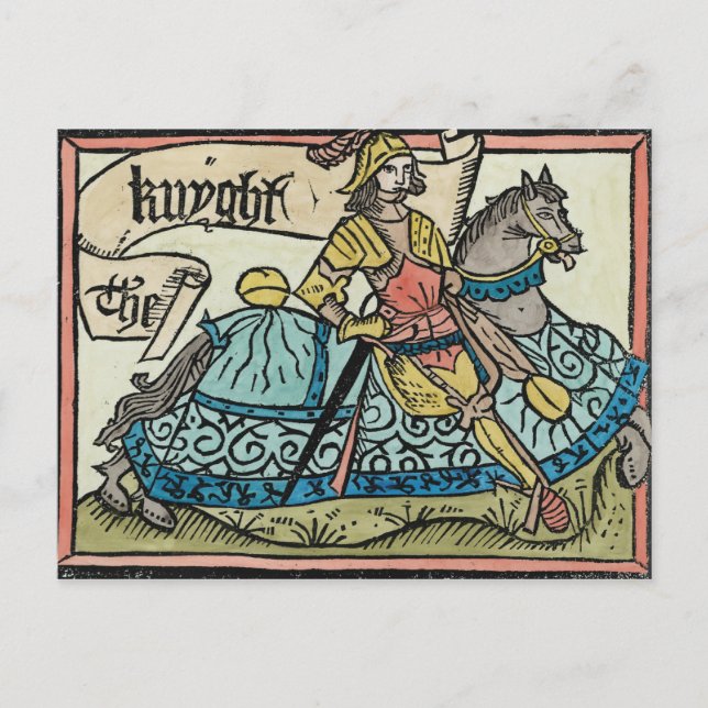 Illustration aus "The Canterbury Tales" Postkarte (Vorderseite)