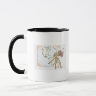 Illustration aztekischen Jaguar-Kriegers Tasse