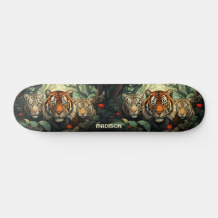Illustration benutzerdefinierter Text-Tiger Skateboard