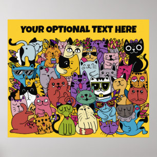 Illustration benutzerdefinierter Text- und Farbfun Poster