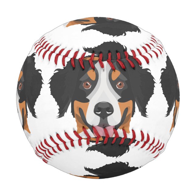 Illustration Bernese Mountain Dog Baseball (Rückseite)