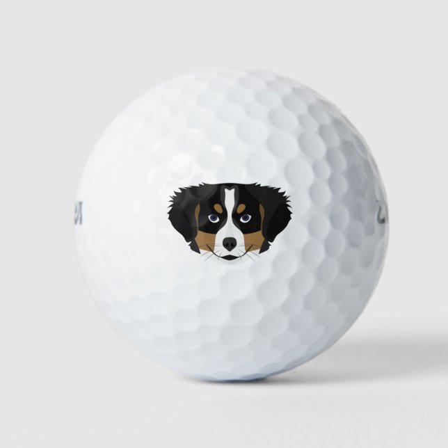 Illustration Bernese Mountain Dog Golfball (Vorderseite)