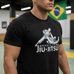 Illustration brasilianischer Jiu-Jitsu-Grappling T-Shirt