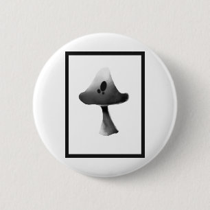 Illustration Cartoon für Schwarz-Weiß-Pilze Button