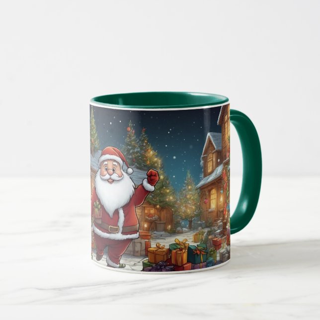 Illustration Cartoon Weihnachtsfeiertage Tasse (VorderseiteRechts)