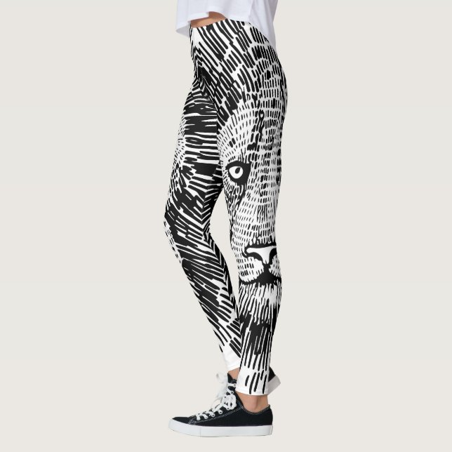 Illustration der abstrakten fetten Löwenwand Leggings (Links)
