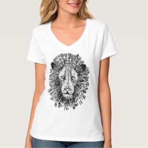 Illustration der abstrakten fetten Löwenwand T-Shirt