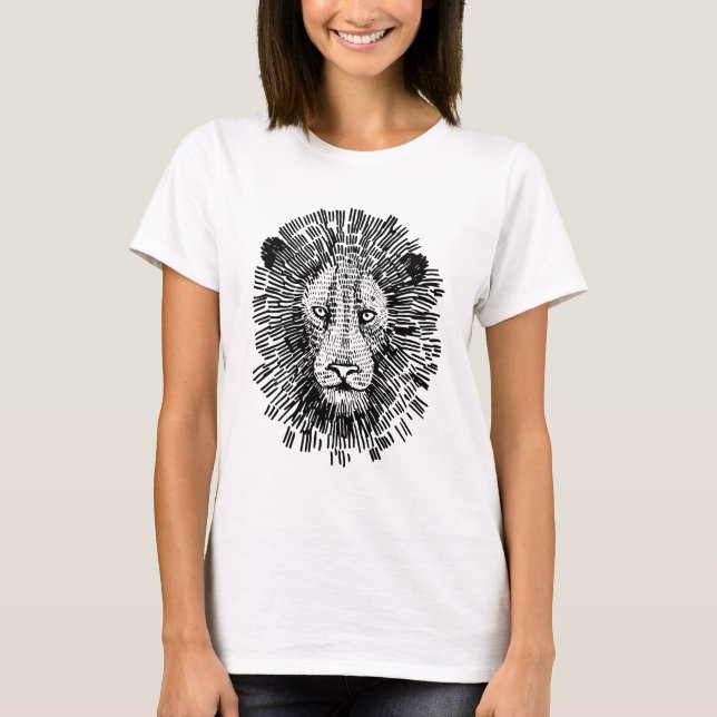 Illustration der abstrakten fetten Löwenwand T-Shirt (Vorderseite)
