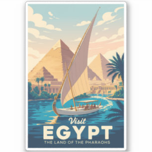 Illustration der ägyptischen Pyramide Reise Kunst Aufkleber