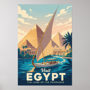 Illustration der ägyptischen Pyramide Reise Kunst Poster