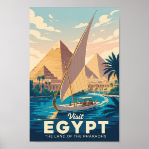 Illustration der ägyptischen Pyramide Reise Kunst Poster