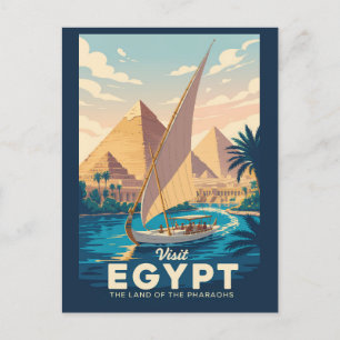 Illustration der ägyptischen Pyramide Reise Kunst Postkarte