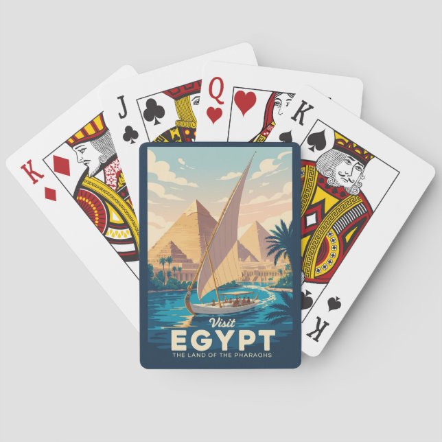 Illustration der ägyptischen Pyramide Reise Kunst  Spielkarten (Rückseite)