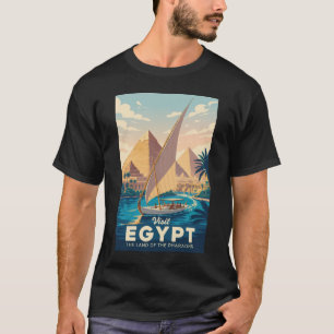 Illustration der ägyptischen Pyramide Reise Kunst T-Shirt