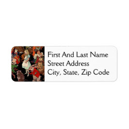 Illustration der Alice im Wunderland mit Freunden