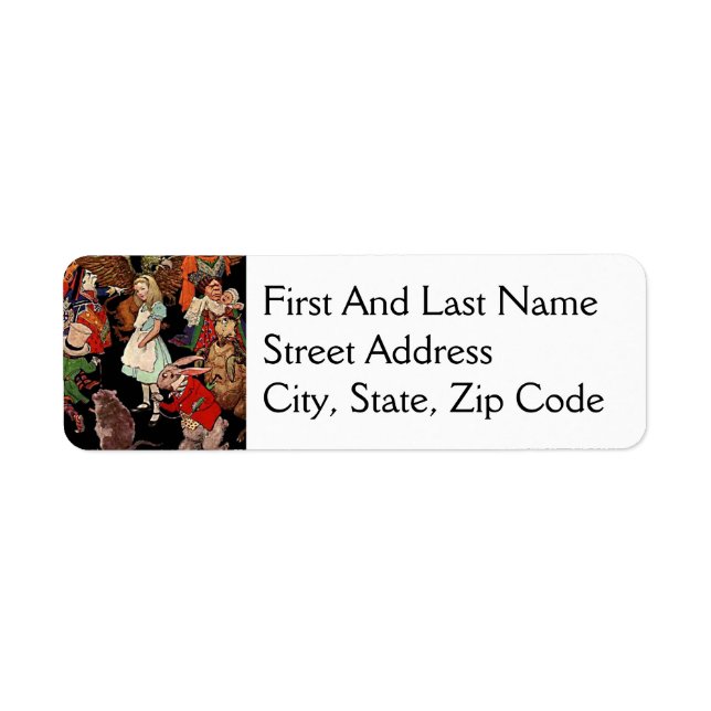 Illustration der Alice im Wunderland mit Freunden (Vorne)