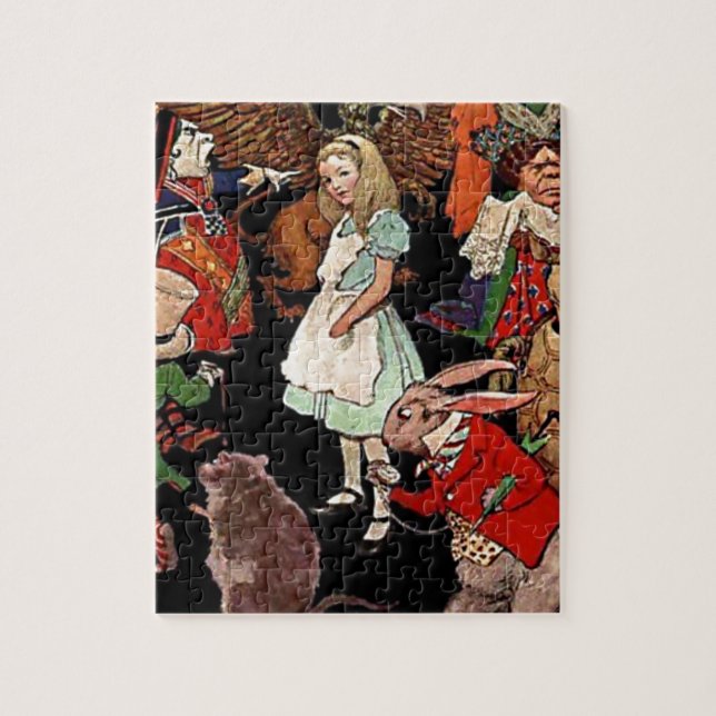 Illustration der Alice im Wunderland mit Freunden Puzzle (Vertikal)