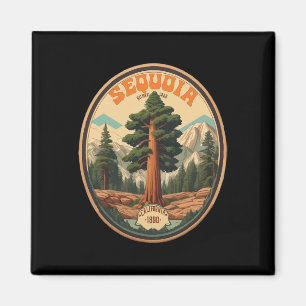 Illustration der Bäume im Sequoia-Nationalpark Wan Magnet