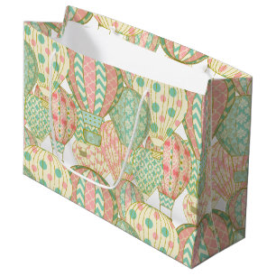 Illustration der blauen Luftballons Pink und Aqua Große Geschenktüte