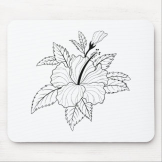 Illustration der Blume von Hibisken Mousepad