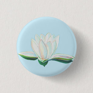 Illustration der Blume White Lotus Button