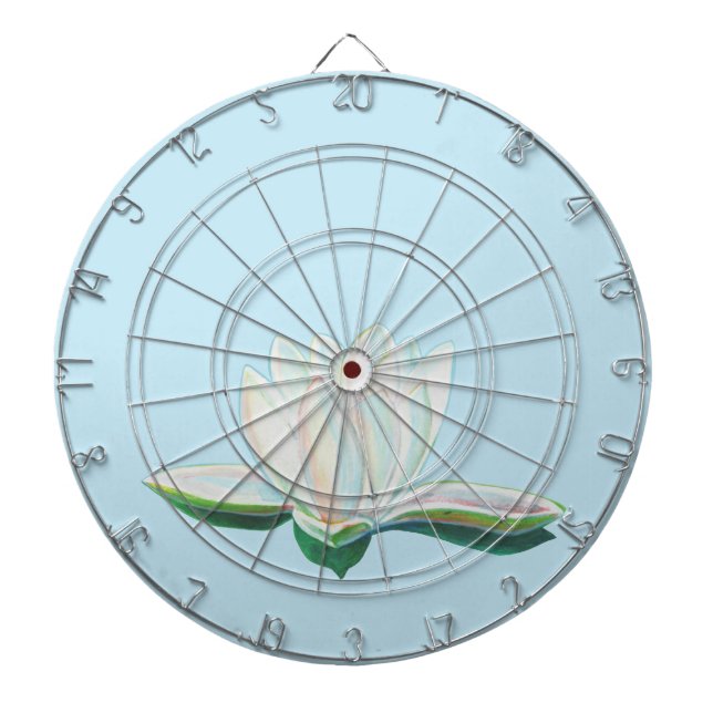 Illustration der Blume White Lotus Dartscheibe (vorne)