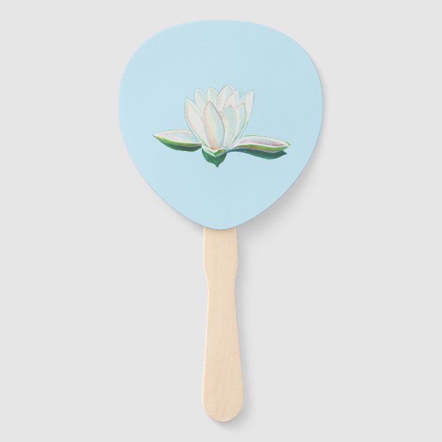Illustration der Blume White Lotus Fächer (Vorderseite)