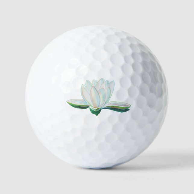Illustration der Blume White Lotus Golfball (Vorderseite)
