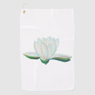 Illustration der Blume White Lotus Golfhandtuch