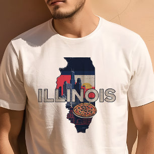 Illustration der Chicago-Skyline mit Stolz auf Ill T-Shirt