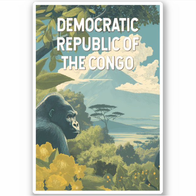 Illustration der Demokratischen Republik Kongo Aufkleber (Vorderseite)