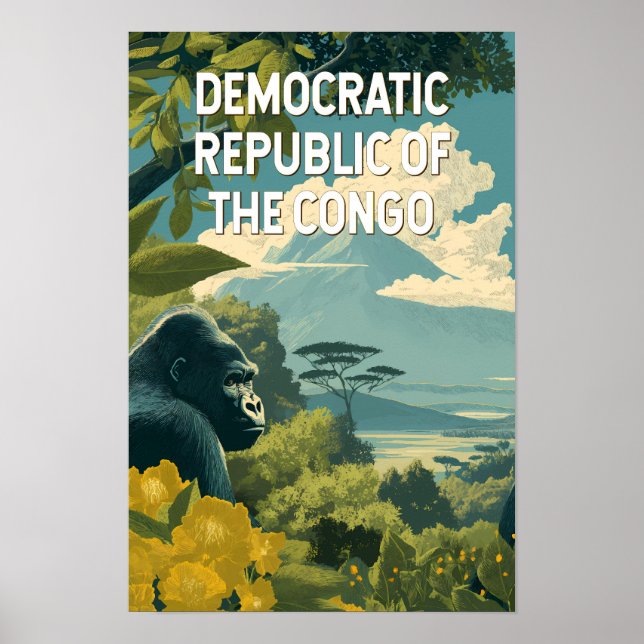 Illustration der Demokratischen Republik Kongo Poster (Vorne)