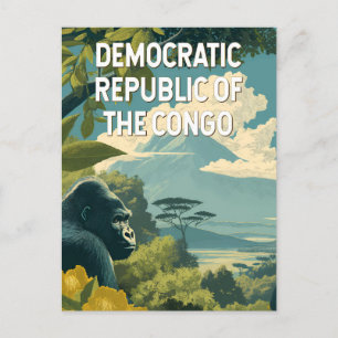 Illustration der Demokratischen Republik Kongo Postkarte