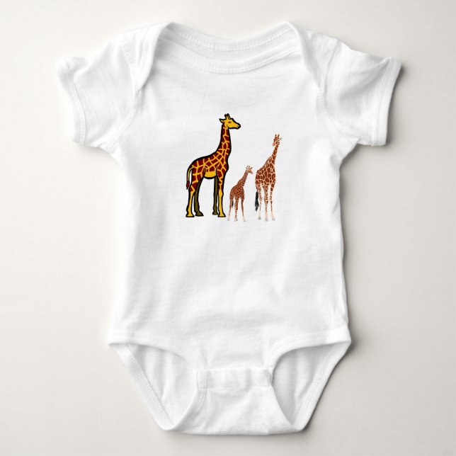 Illustration der Familie Giraffe Baby Strampler (Vorderseite)