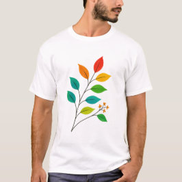 Illustration der farbenfrohen linken Zweigstelle T-Shirt