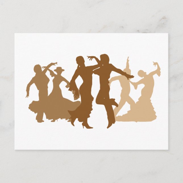 Illustration der Flamenco-Tänzer Postkarte (Vorderseite)