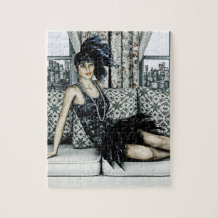 Illustration der Flapper-Mode der Roaring Twenties Puzzle