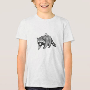 Illustration der Freundschaft zwischen Waschbär un Tri-Blend Shirt