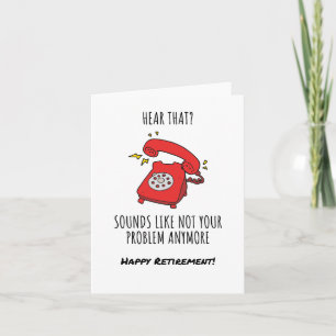 Illustration der "Funny Red Phone Retirement Card" Feiertagskarte