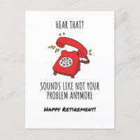 Illustration der "Funny Red Phone Retirement Card"