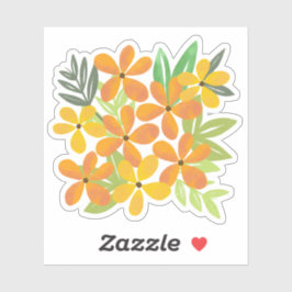 Illustration der gelben und orangefarbenen Bouquet Aufkleber