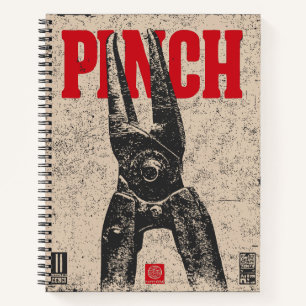 Illustration der Industriezange Retro "Pinch" Notizbuch