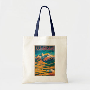 Illustration der kasachischen Steppe, Reise, Kunst Tragetasche