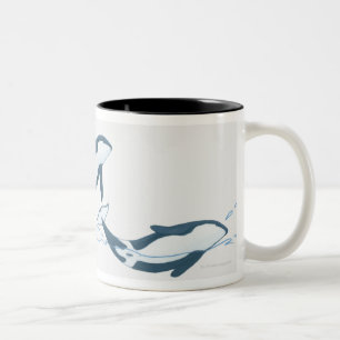 Illustration der Killerwale (Orcinus-Schwertwal) Zweifarbige Tasse
