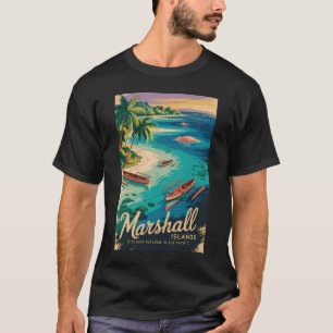 Illustration der Küste der Marshallinseln Reise Ku T-Shirt
