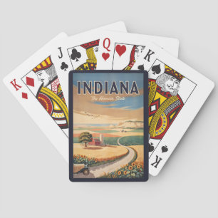Illustration der ländlichen Gegend von Indiana Rei Spielkarten