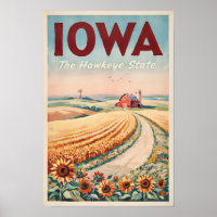 Illustration der ländlichen Gegend von Iowa, Reise