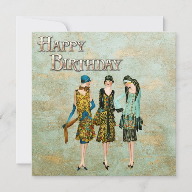 Illustration der Mode der Vintagen 1930er Jahre Karte (Vorderseite)