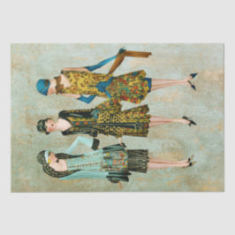 Illustration der Mode der Vintagen 1930er Jahre Seidenpapier