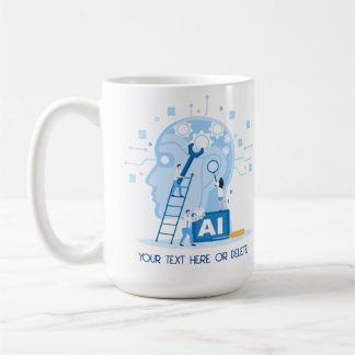 Illustration der modernen blauen künstlichen Intel Kaffeetasse